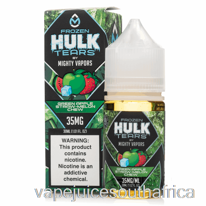 Vape Juice South Africa Frozen Green Apple Straw Melon Chew - Hulk Tears Salts - 30Ml 35Mg